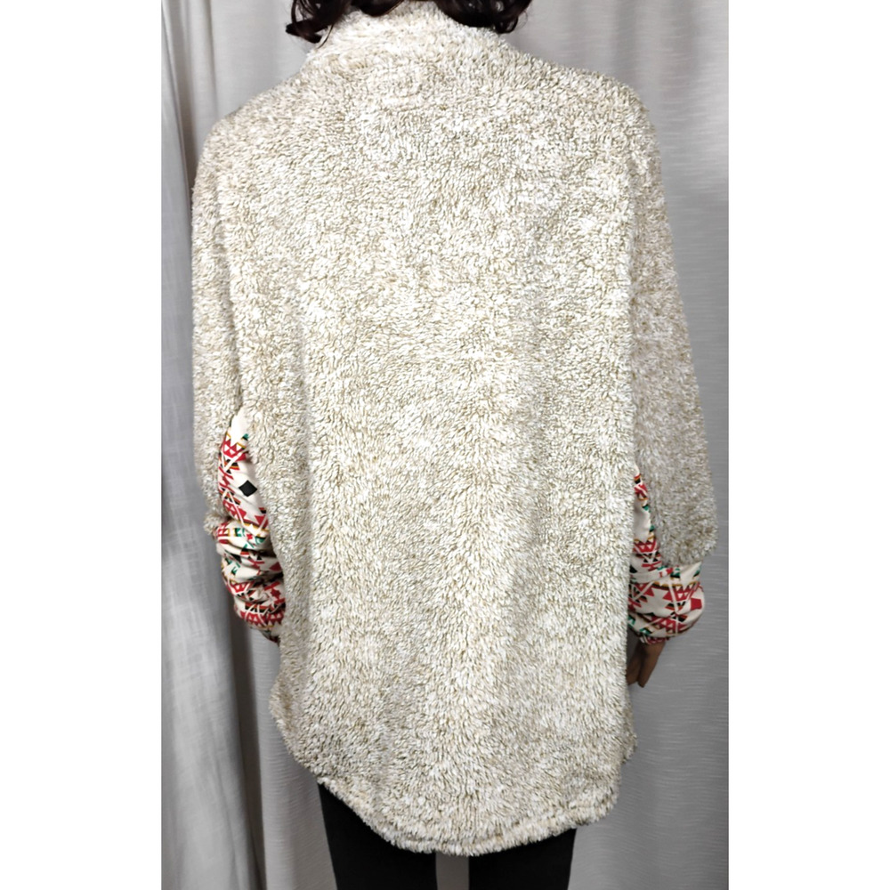 Hooey Teddy Sherpa Fleece Pullover Snap Neck Aztec Western Jacket Relaxed L - Picture 5 of 16